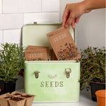 Load image into Gallery viewer, Green Thumb Tin Seed Storage Box
