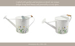 Load image into Gallery viewer, Watering Can - White Metal Wood Floral Print Handled, 10 in.
