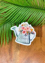 Load image into Gallery viewer, Bloom Floral Water Can, Vinyl, Sticker, 3x3 inch
