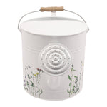 Load image into Gallery viewer, Watering Can - White Metal Wood Floral Print Handled, 10 in.
